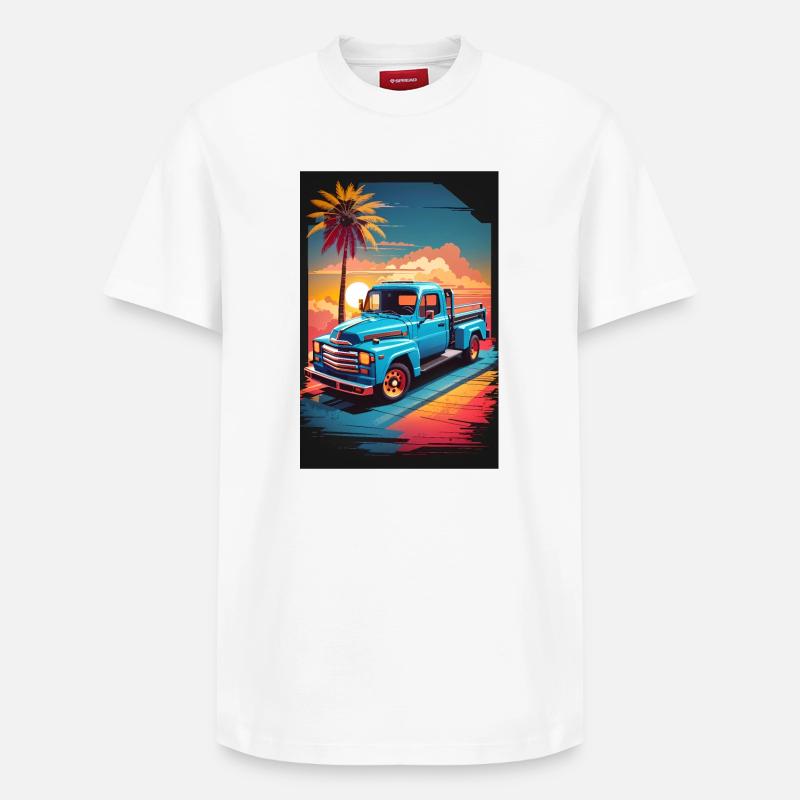 Camionnette - T-shirt unisexe décontracté en coton Supima – de SPREAD - blanc