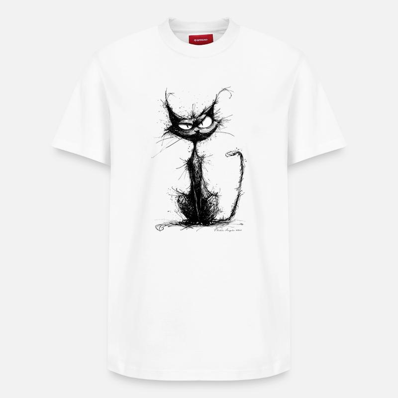 Félix le Chat de Gouttière - T-shirt unisexe décontracté en coton Supima – de SPREAD - blanc