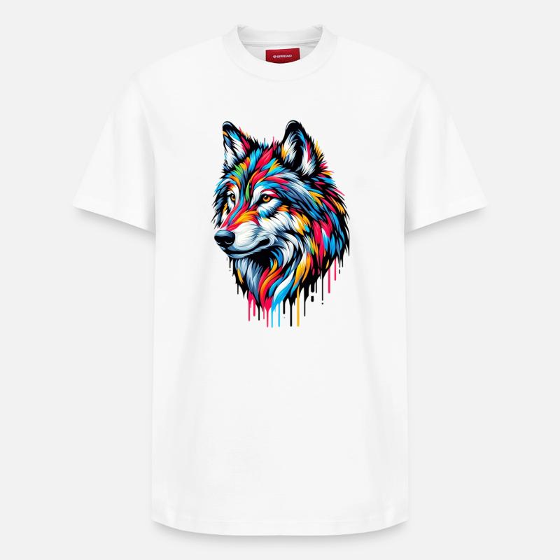 Loup - T-shirt unisexe décontracté en coton Supima – de SPREAD - blanc
