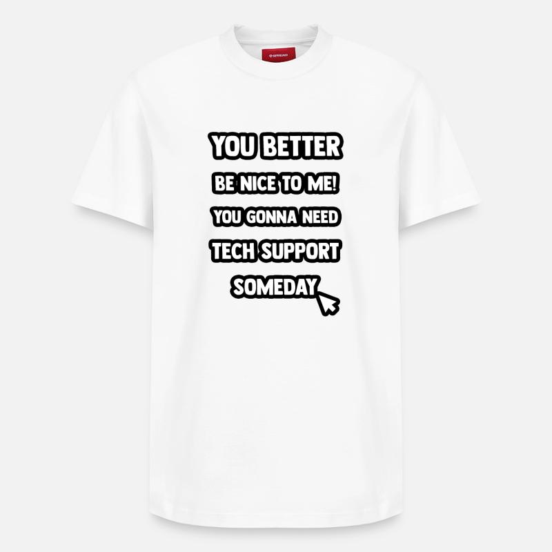 Tech Support - Relaxed Unisex Supima Cotton T-Shirt – by SPREAD - white