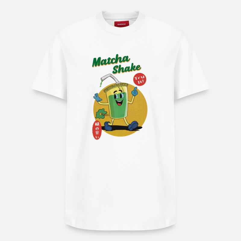 Matcha Shake - Try it! - Relaxed Unisex Supima Cotton T-Shirt – von SPREAD - Weiß