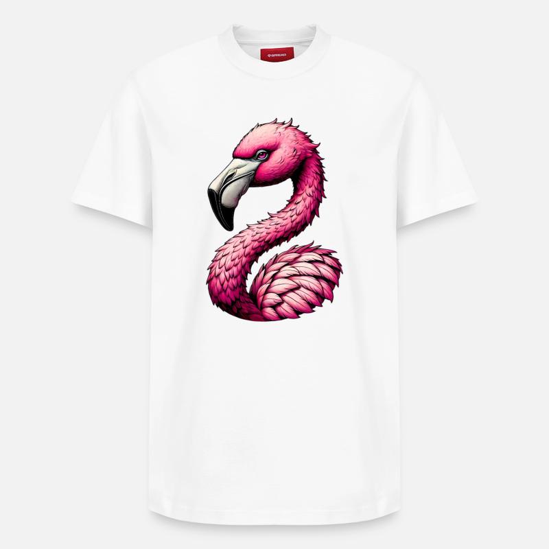 Flamant - T-shirt unisexe décontracté en coton Supima – de SPREAD - blanc