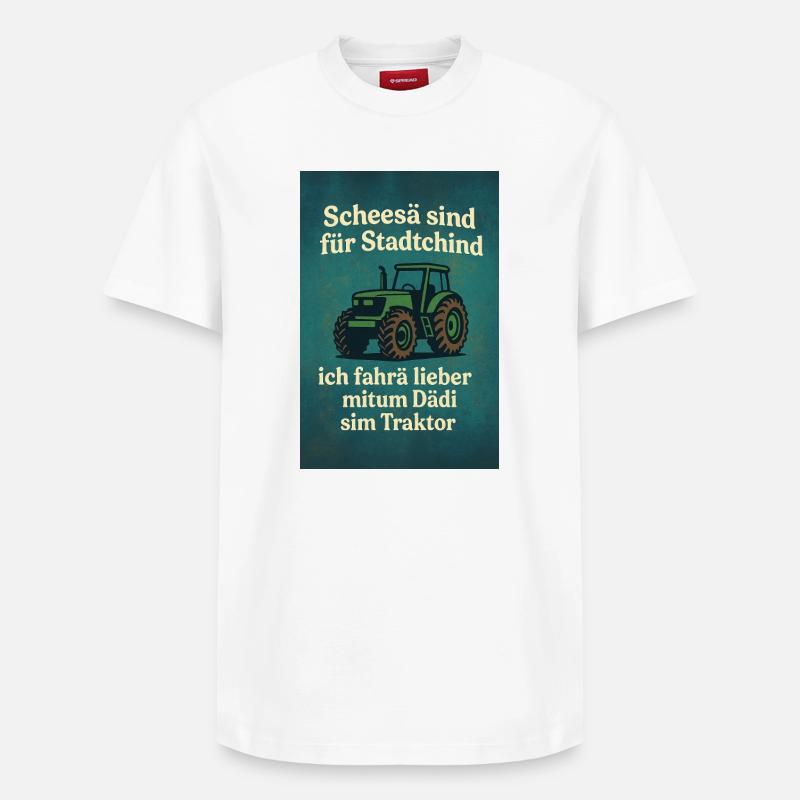 Tracteur de Dädi - T-shirt unisexe décontracté en coton Supima – de SPREAD - blanc