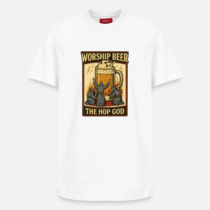 Dieu du Houblon du Culte - T-shirt unisexe décontracté en coton Supima – de SPREAD - blanc