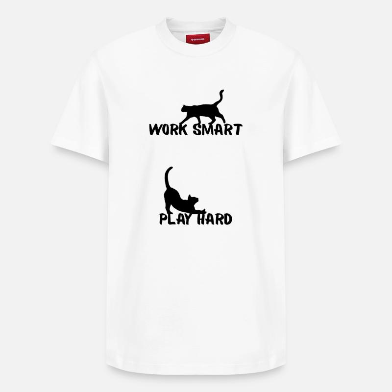Work smart - Relaxed Unisex Supima Cotton T-Shirt – von SPREAD - Weiß