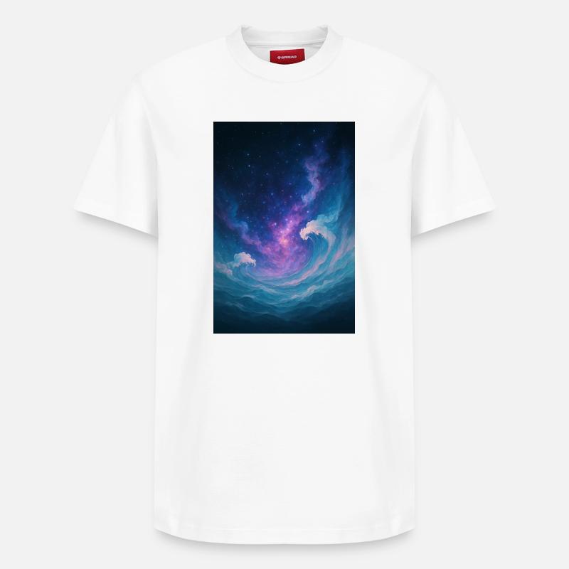 L’univers Wave - T-shirt unisexe décontracté en coton Supima – de SPREAD - blanc