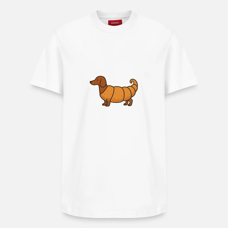 Mashup de croissant teckel - T-shirt unisexe décontracté en coton Supima – de SPREAD - blanc