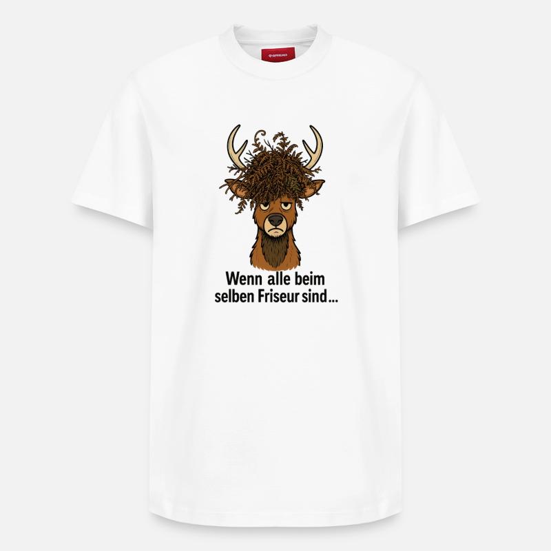 Coiffeur Hirsch Horst - T-shirt unisexe décontracté en coton Supima – de SPREAD - blanc