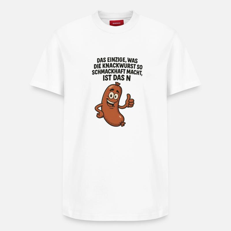 Knackwurst Lustiger Spruch - Relaxed Unisex Supima Cotton T-Shirt – von SPREAD - Weiß