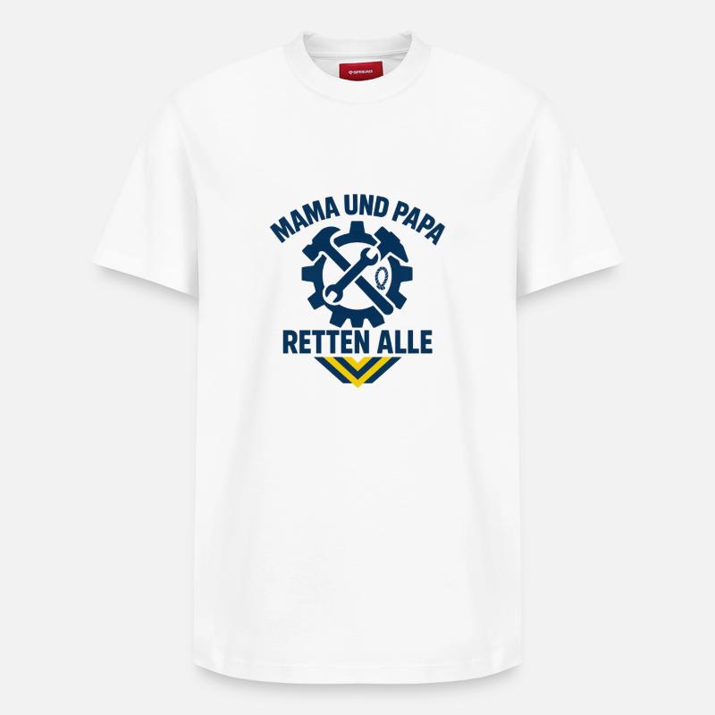 Mutter Vater Rettung Team Design - Relaxed Unisex Supima Cotton T-Shirt – von SPREAD - Weiß