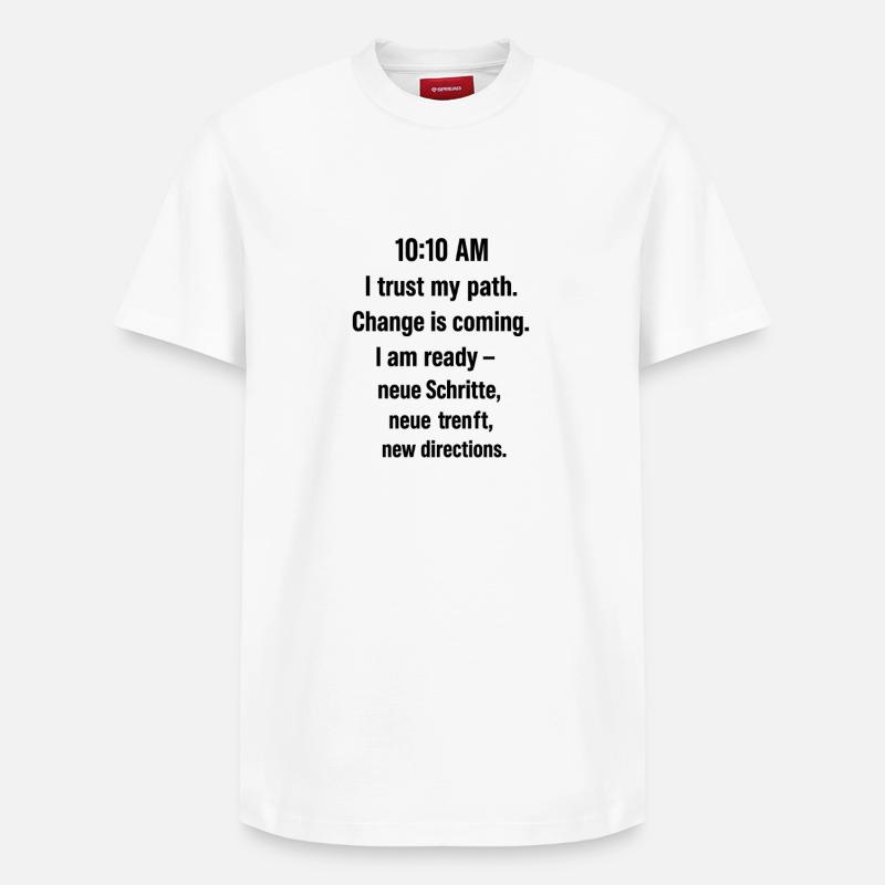 10:10 – Trust the Path - Relaxed Unisex Supima Cotton T-Shirt – von SPREAD - Weiß