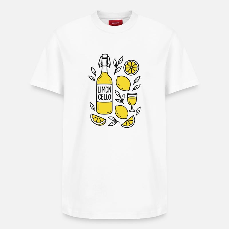 Limoncello Motif Citron - T-shirt unisexe décontracté en coton Supima – de SPREAD - blanc
