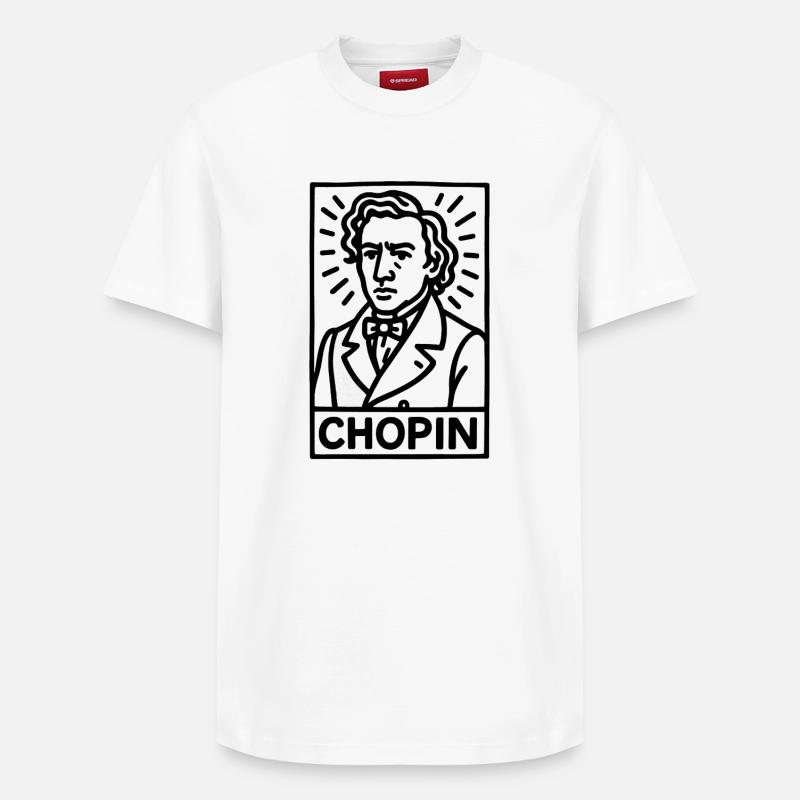 Frédéric Chopin - T-shirt unisexe décontracté en coton Supima – de SPREAD - blanc