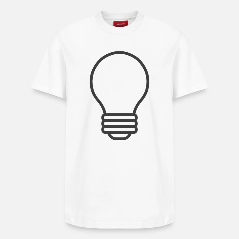 Icône de ligne d’ampoule - T-shirt unisexe décontracté en coton Supima – de SPREAD - blanc