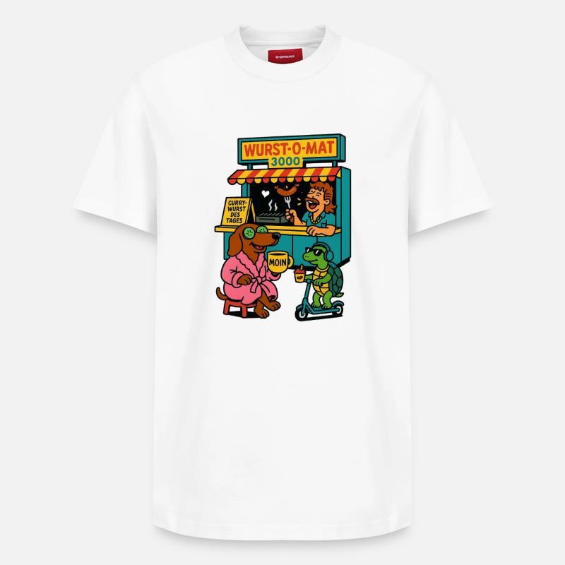 Snack Moin pour teckel - T-shirt unisexe décontracté en coton Supima – de SPREAD - blanc