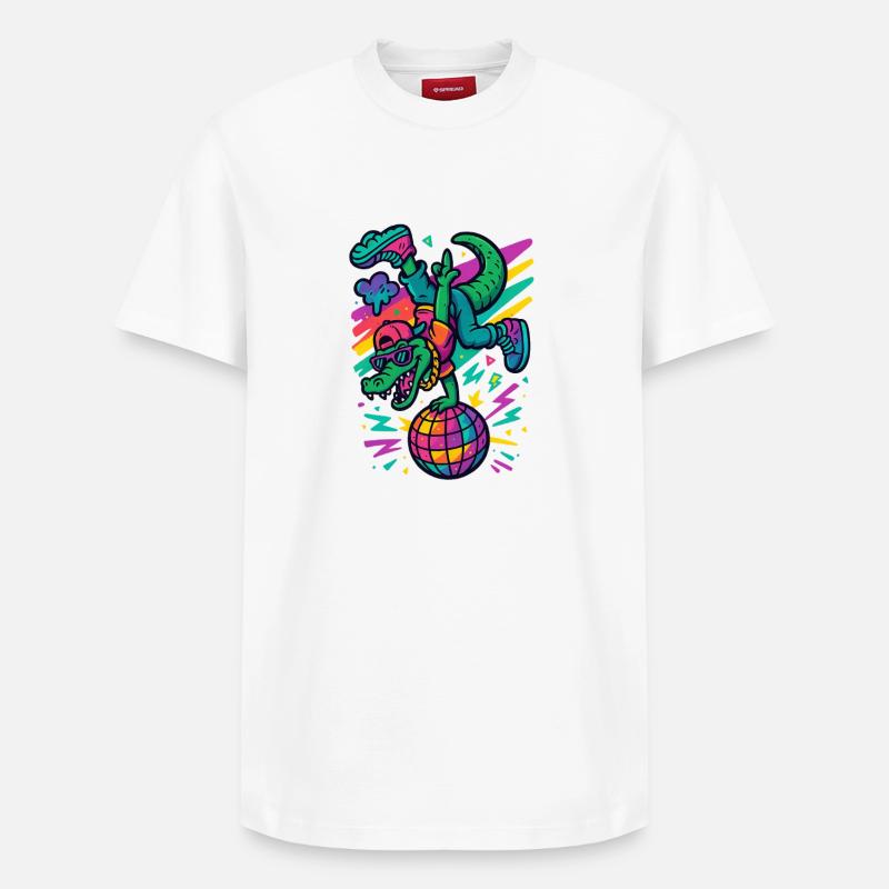 Breakdance Alligator - T-shirt unisexe décontracté en coton Supima – de SPREAD - blanc