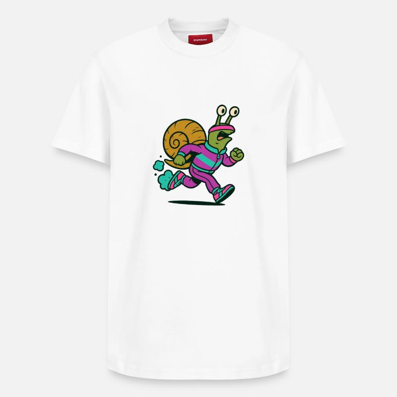 Escargot de course - T-shirt unisexe décontracté en coton Supima – de SPREAD - blanc