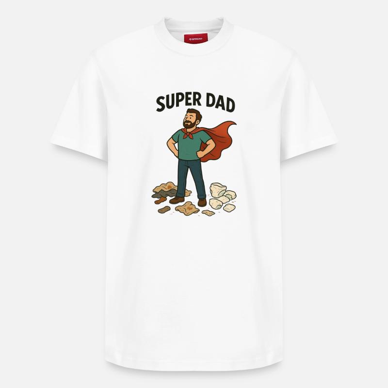 Super Dad Capeheld - Relaxed Unisex Supima Cotton T-Shirt – von SPREAD - Weiß
