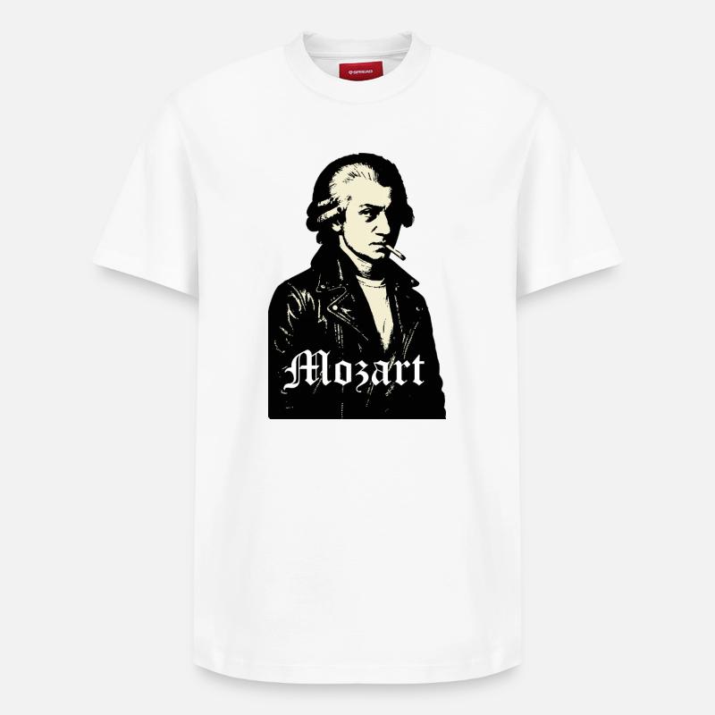 Mozart Noir Compositeur rebelle - T-shirt unisexe décontracté en coton Supima – de SPREAD - blanc