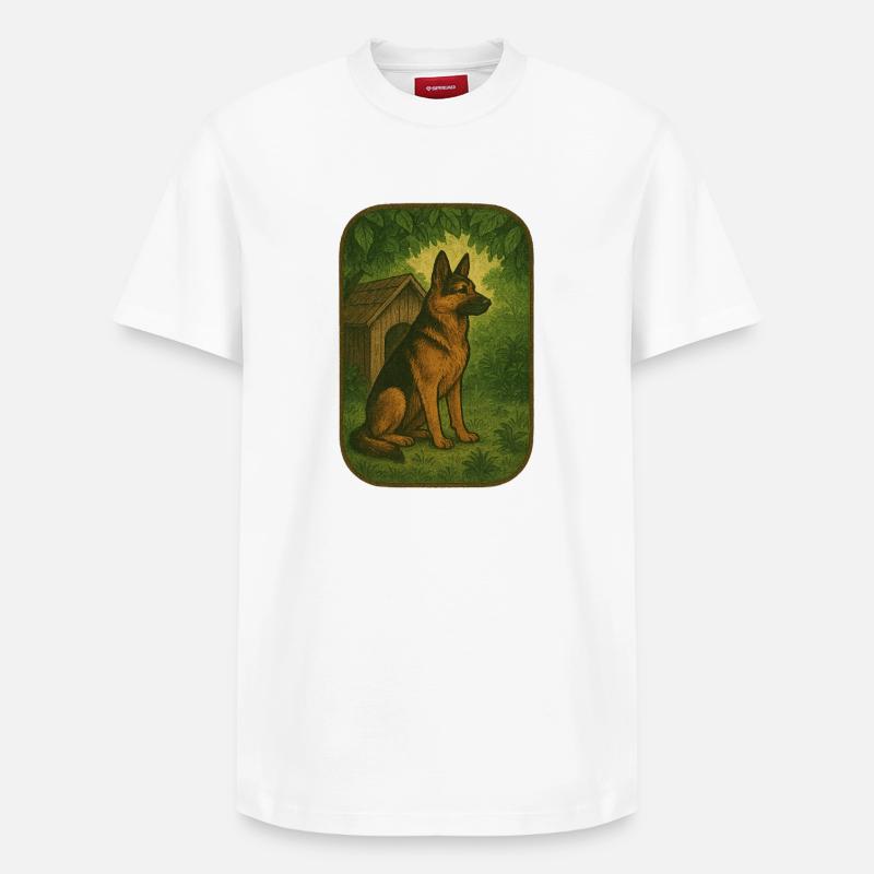 Chien de forêt rétro - T-shirt unisexe décontracté en coton Supima – de SPREAD - blanc