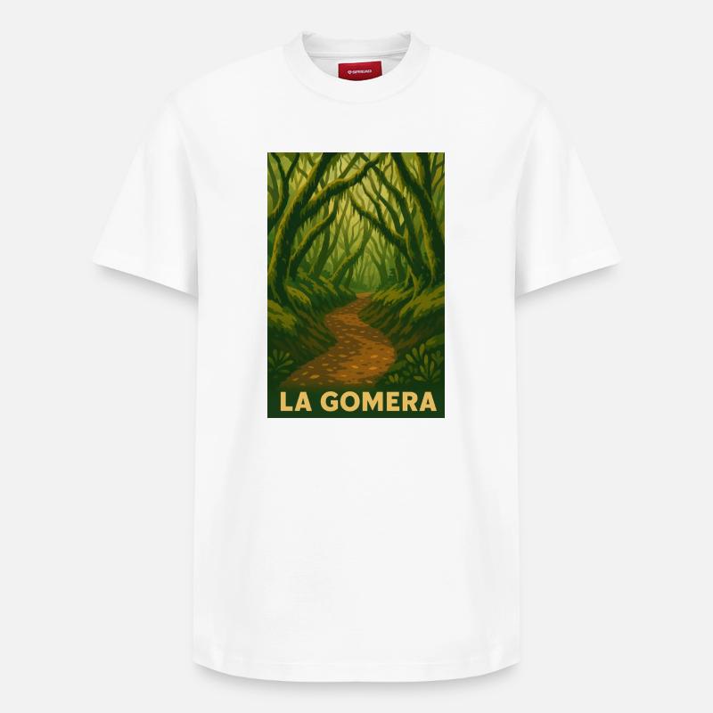 Forêt de nuages Gomera - T-shirt unisexe décontracté en coton Supima – de SPREAD - blanc