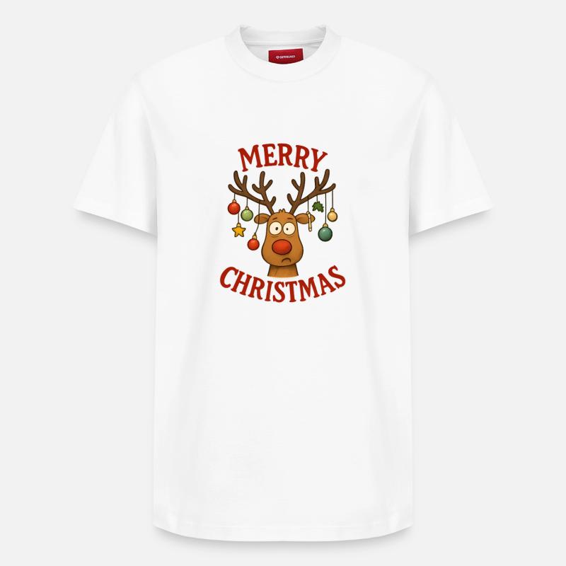 Joyeux Noël Rudolph - T-shirt unisexe décontracté en coton Supima – de SPREAD - blanc