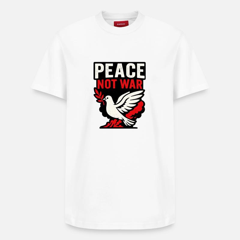 La paix, pas la guerre - T-shirt unisexe décontracté en coton Supima – de SPREAD - blanc