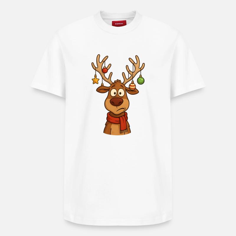 Cerf Rudolph Joyeux Noël doux - T-shirt unisexe décontracté en coton Supima – de SPREAD - blanc