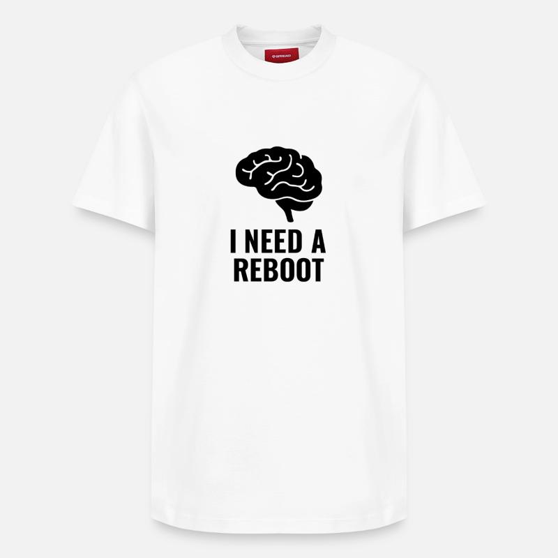 ICH BRAUCHE EINEN REBOOT - Relaxed Unisex Supima Cotton T-Shirt – von SPREAD - Weiß