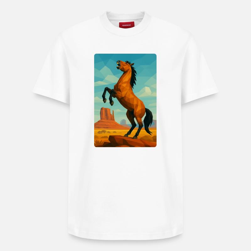 Polynature Cheval Sauvage - T-shirt unisexe décontracté en coton Supima – de SPREAD - blanc