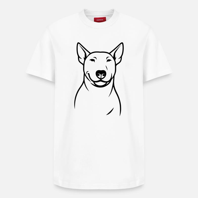 Silhouette stylisée du Bull Terrier - T-shirt unisexe décontracté en coton Supima – de SPREAD - blanc
