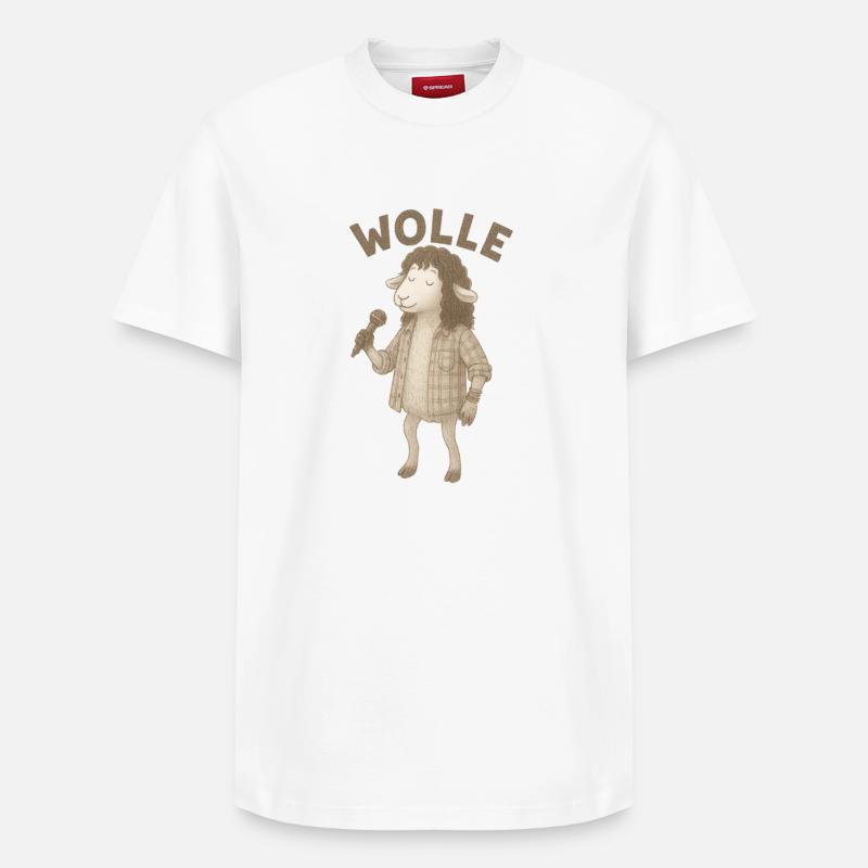 Moutons en laine avec microphone - T-shirt unisexe décontracté en coton Supima – de SPREAD - blanc
