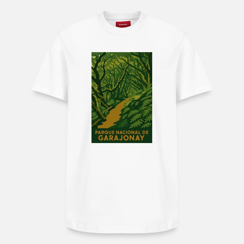 Parque Nationale de Garajonay - T-shirt unisexe décontracté en coton Supima – de SPREAD - blanc