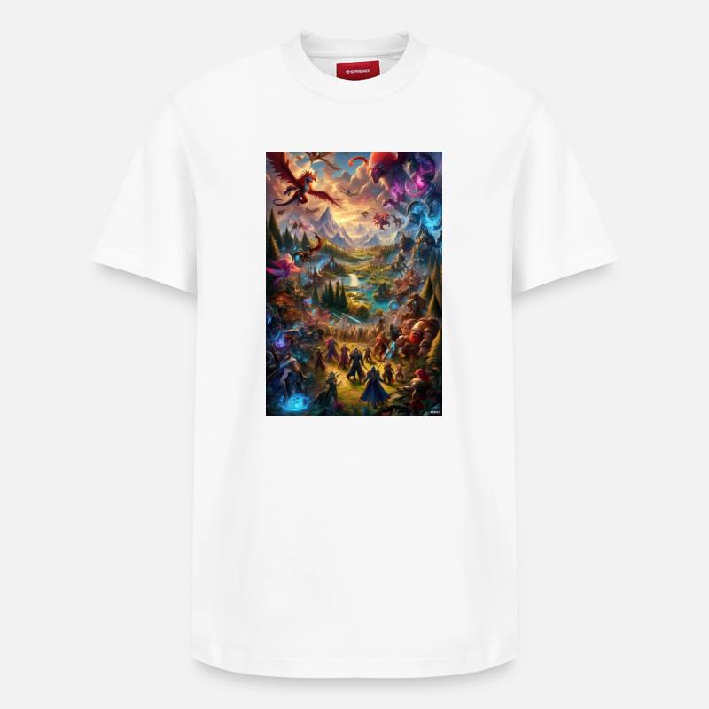 Royaume des Dragons - T-shirt unisexe décontracté en coton Supima – de SPREAD - blanc
