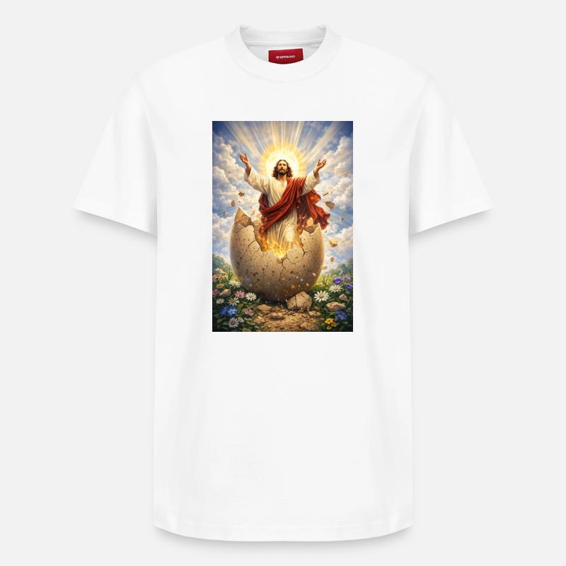 Resurrection from broken eggs - Relaxed Unisex Supima Cotton T-Shirt – by SPREAD - white