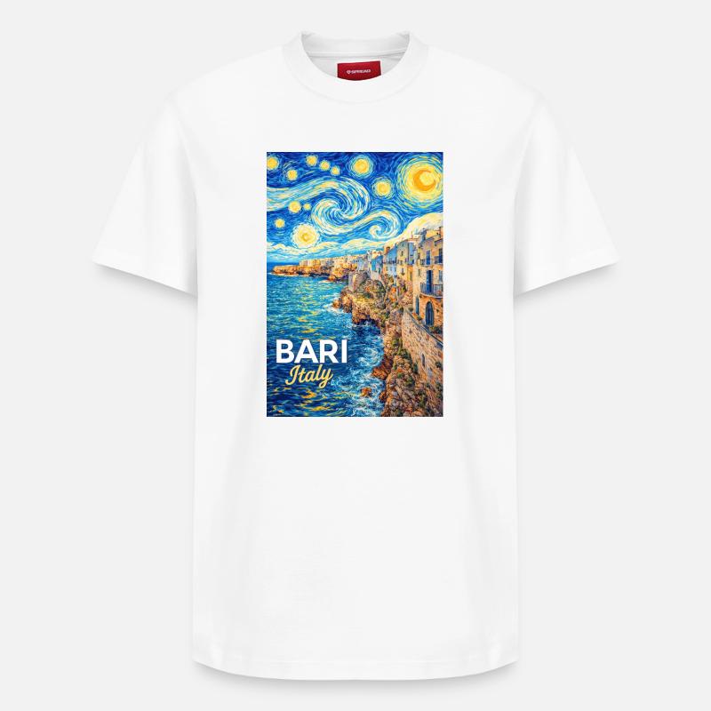 Bari, Italie. - T-shirt unisexe décontracté en coton Supima – de SPREAD - blanc