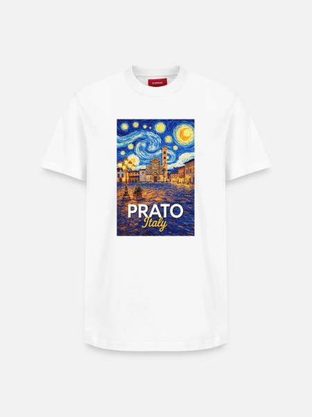 Prato, Italy. - Relaxed Unisex Supima Cotton T-Shirt – by SPREAD - white