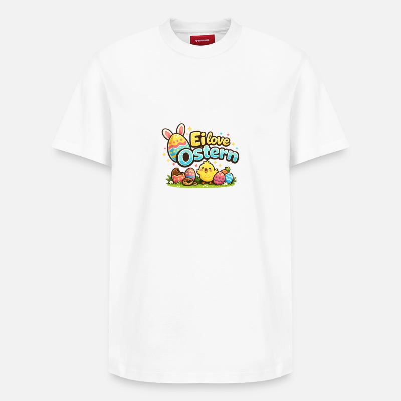 Pâques de l’amour des œufs - T-shirt unisexe décontracté en coton Supima – de SPREAD - blanc