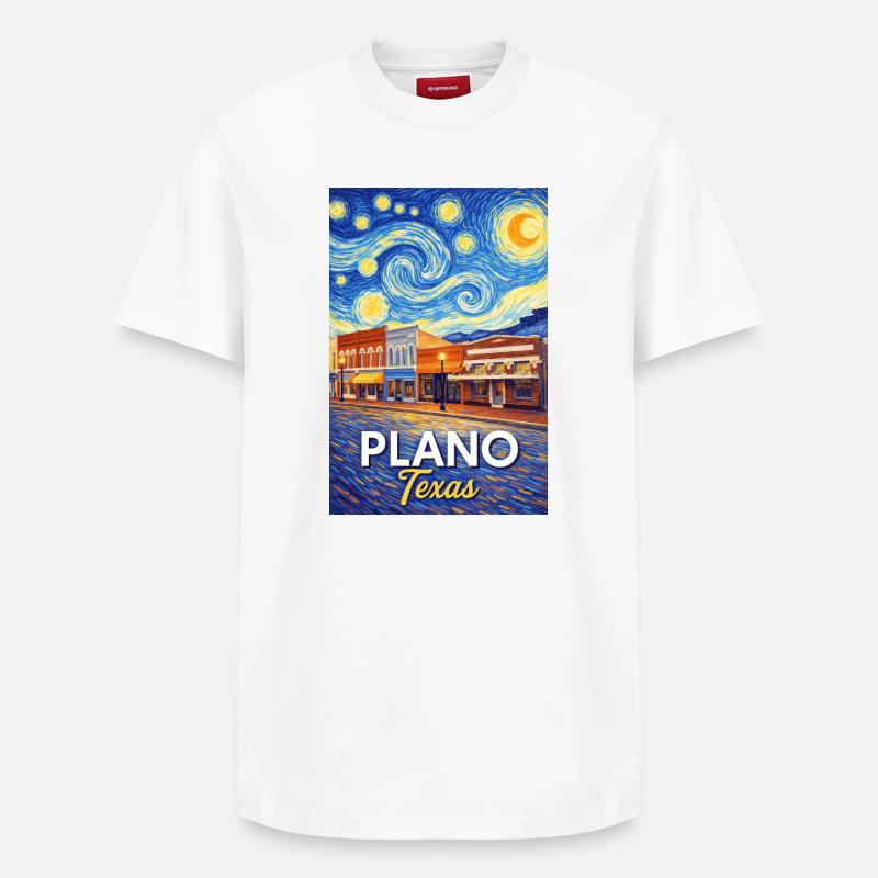 Plano, Texas - Relaxed Unisex Supima Cotton T-Shirt – von SPREAD - Weiß