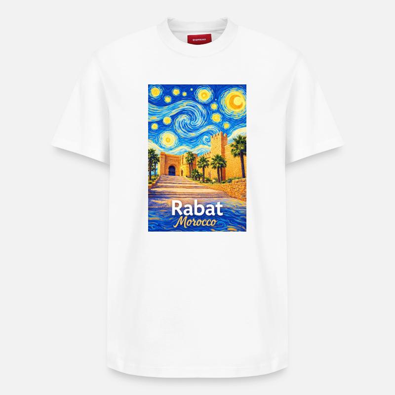 Rabat Morocco Starry Night - Relaxed Unisex Supima Cotton T-Shirt – von SPREAD - Weiß