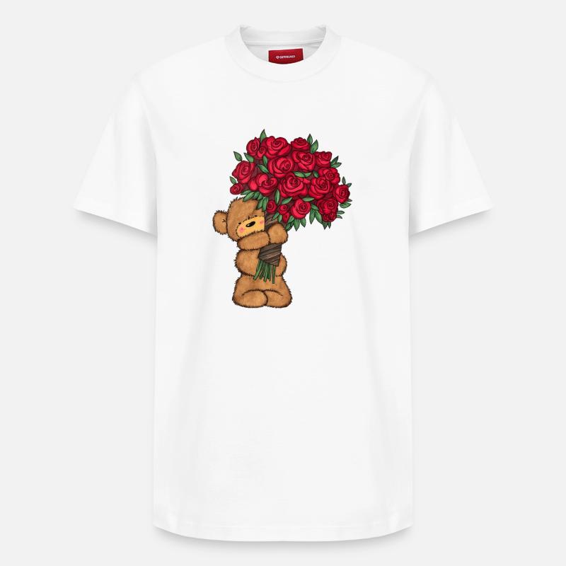 Baer_Blumen - T-shirt unisexe décontracté en coton Supima – de SPREAD - blanc