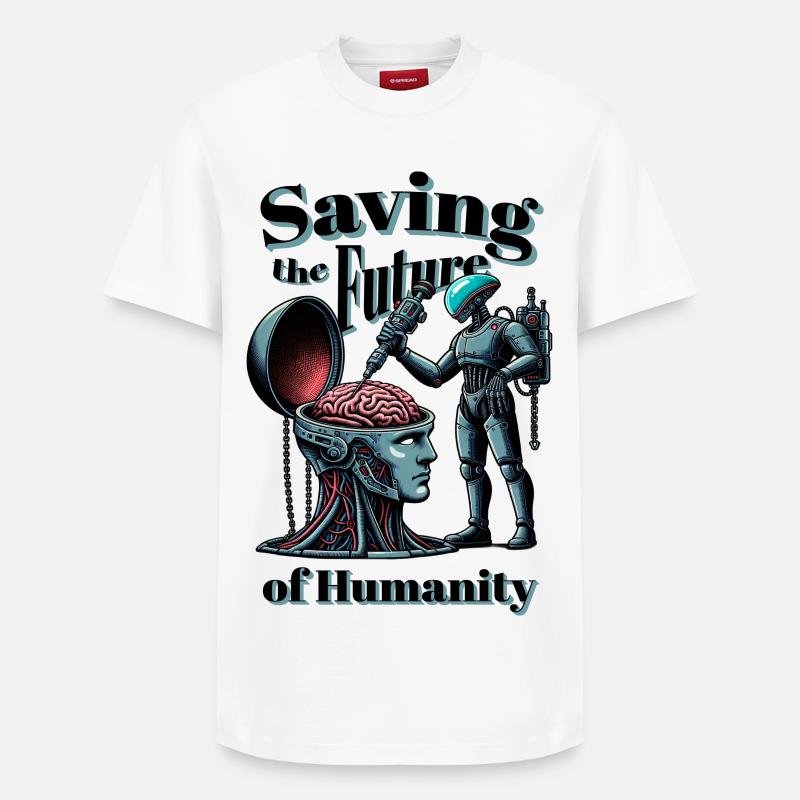 Sauver l’humanité - T-shirt unisexe décontracté en coton Supima – de SPREAD - blanc