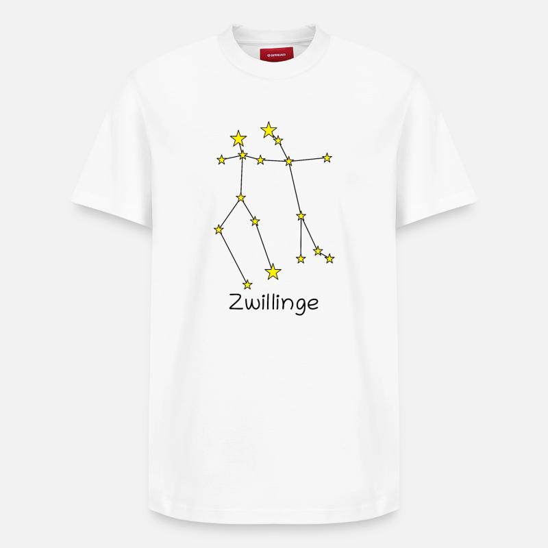 Sternzeichen Zwillinge - Relaxed Unisex Supima Cotton T-Shirt – von SPREAD - Weiß