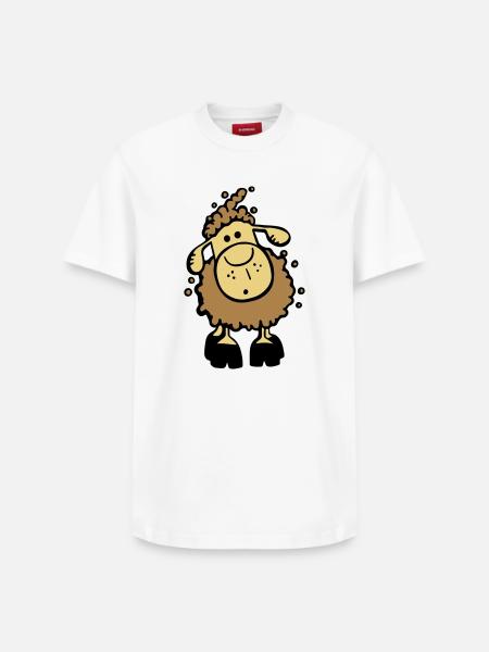 Cute Sheep - Relaxed Unisex Supima Cotton T-Shirt – by SPREAD - white