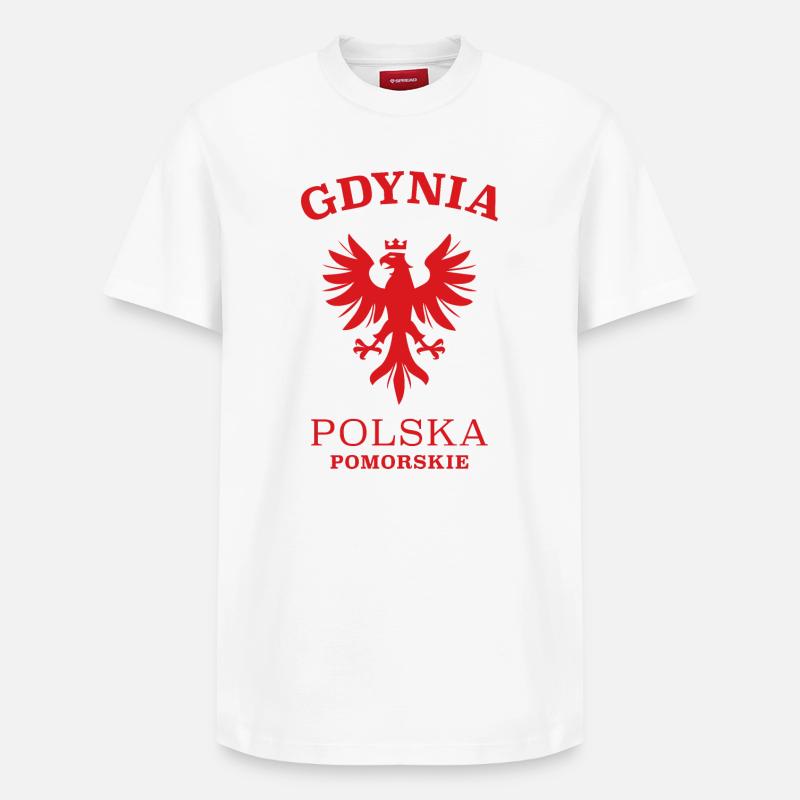 GDYNIA Pologne Pologne - T-shirt unisexe décontracté en coton Supima – de SPREAD - blanc