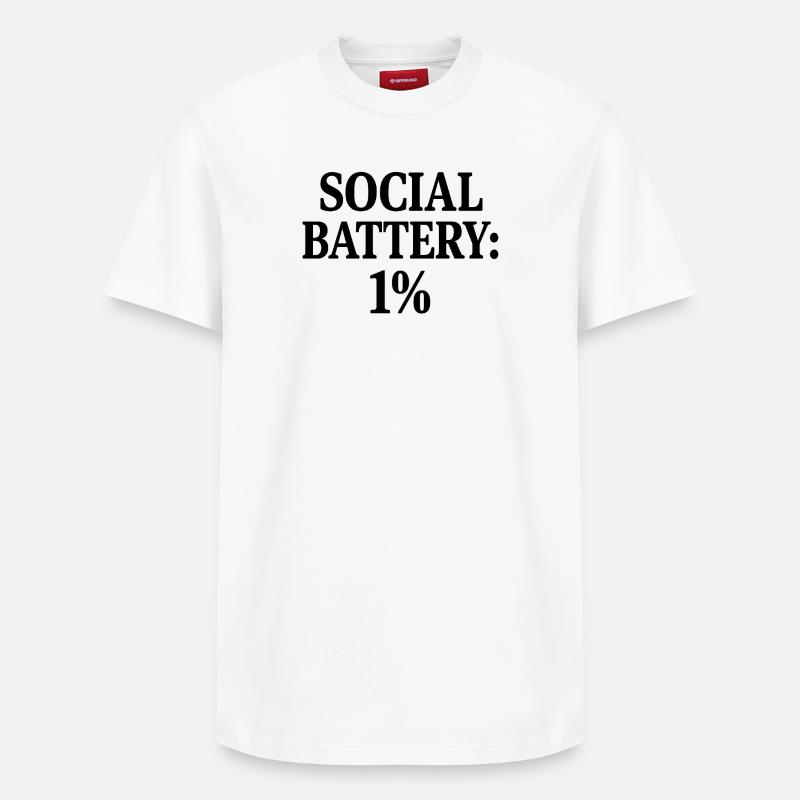 Batterie sociale - T-shirt unisexe décontracté en coton Supima – de SPREAD - blanc