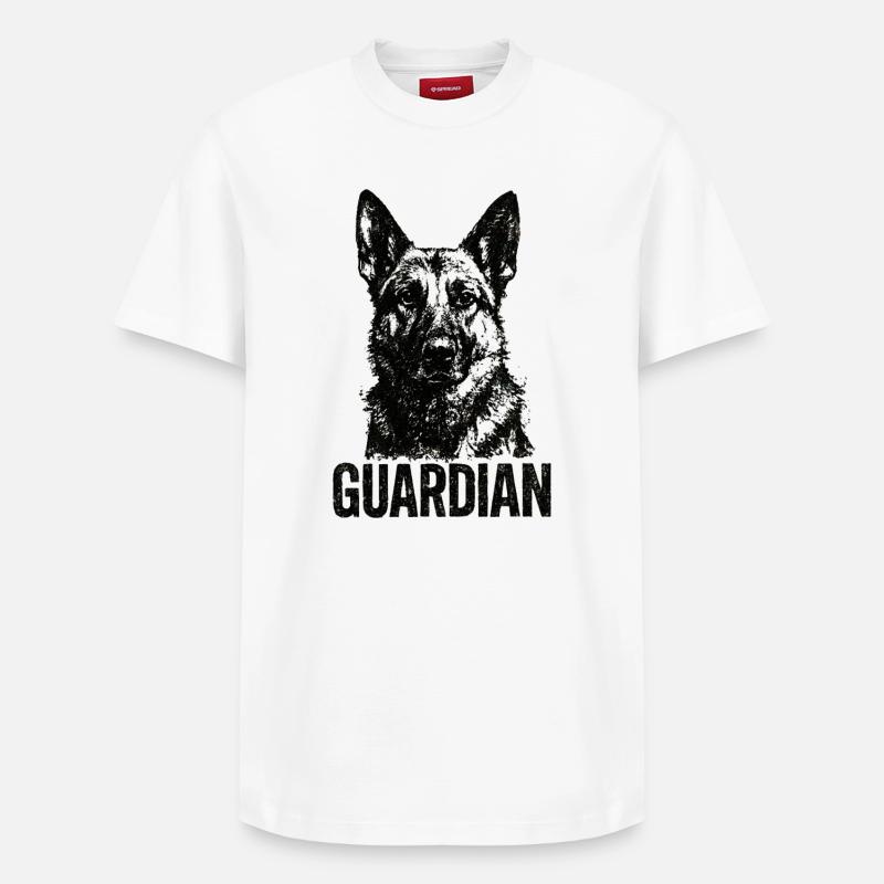 Deutscher Schäferhund - Wachhund - Relaxed Unisex Supima Cotton T-Shirt – von SPREAD - Weiß