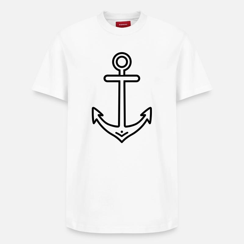 Anker - Relaxed Unisex Supima Cotton T-Shirt – von SPREAD - Weiß
