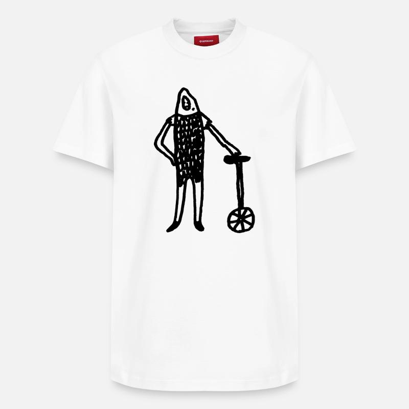Ritter_mit_Einrad - Relaxed Unisex Supima Cotton T-Shirt – von SPREAD - Weiß