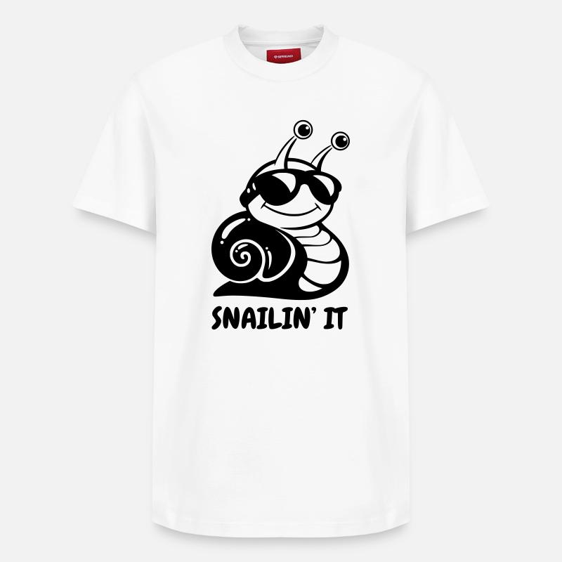 Escargot – Escargot Cool - T-shirt unisexe décontracté en coton Supima – de SPREAD - blanc